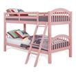 BEKids Traditional Solid Wood Twin/Twin Arched Bunk Bed in Pink