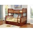 BEKids Wood Twin/Full Bunk Bed with Matching Trundle in Walnut