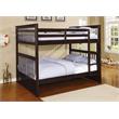 BEKids Traditional Solid Wood Full/Full Bunk Bed with Slats in Java Brown