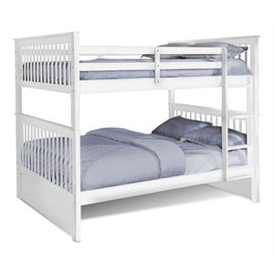 BEKids Traditional Solid Wood Full/Full Bunk Bed with Slats in White