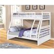 BEKids Traditional Solid Wood Twin/Full Bunk Bed with Slats in White