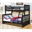 BEKids Traditional Wood Twin/Full Bunk Bed with Slats in Charcoal