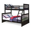 BEKids Traditional Wood Twin/Full Bunk Bed with Slats in Charcoal
