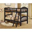 BEKids Traditional Solid Wood Twin/Twin Arched Bunk Bed in Charcoal