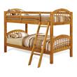 BEKids Traditional Solid Wood Twin/Twin Arched Bunk Bed in Oak