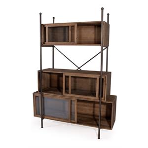gild design house sebastian modern wood and metal cabinet in brown