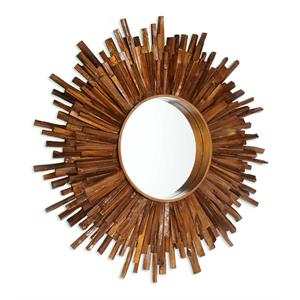 gild design house juniper round reclaimed wood wall mirror in antique bronze