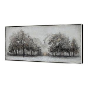 gild design house fabric wildwood fog hand painted canvas in gray/white