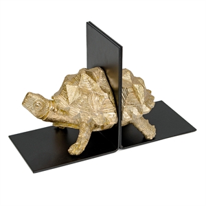 gild design house gold tortoise polystone and metal bookends set of 2