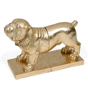 gild design house gold bulldog polystone resin bookends set of 2