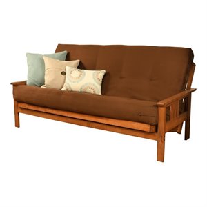 kodiak furniture monterey full futon with fabric mattress in barbados/chocolate
