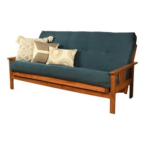 kodiak furniture monterey full futon with suede fabric mattress in barbados/blue