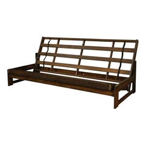 kodiak furniture aspen  solid wood futon frame in reclaim mocha/brown