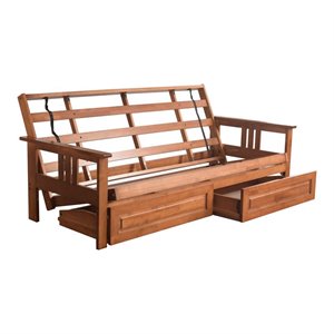 kodiak furniture monterey wood full frame with storage drawers in brown barbados