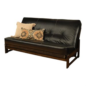 kodiak furniture aspen futon with faux leather mattress in black