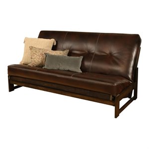 kodiak furniture aspen futon with faux leather mattress in java brown