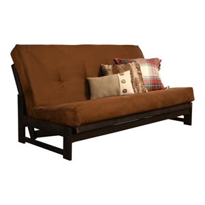 kodiak furniture aspen futon with suede fabric mattress in mocha/brown