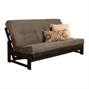 kodiak furniture aspen futon with suede fabric mattress in reclaim mocha/gray