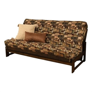 kodiak furniture full-size  futon mattress in brown peter's cabin print