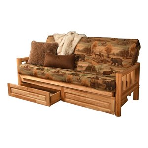kodiak furniture lodge futon with canadian print mattress in natural/tan