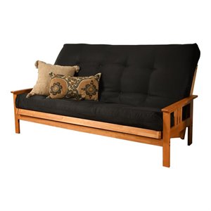 kodiak furniture queen-size traditional suede fabric futon mattress in black