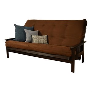 kodiak furniture queen-size suede fabric futon mattress in chocolate brown