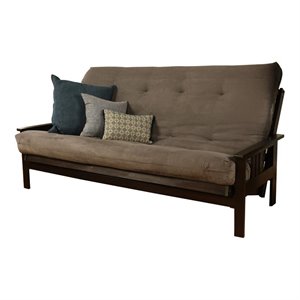 kodiak furniture queen-size traditional suede fabric futon mattress in gray