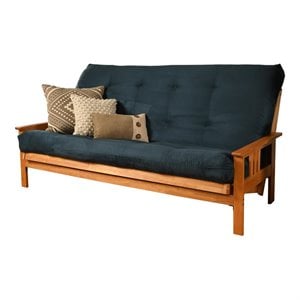 kodiak furniture queen-size traditional suede fabric futon mattress in blue
