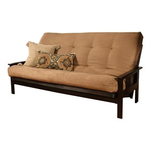 kodiak furniture queen-size traditional suede fabric futon mattress in brown