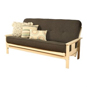 kodiak furniture full traditional linen fabric futon mattress in charcoal gray