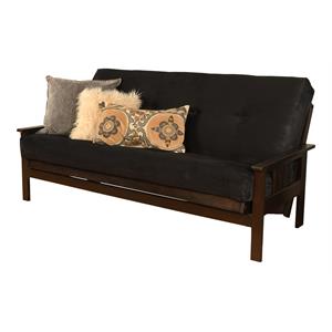 kodiak furniture monterey futon with suede fabric mattress in black/espresso