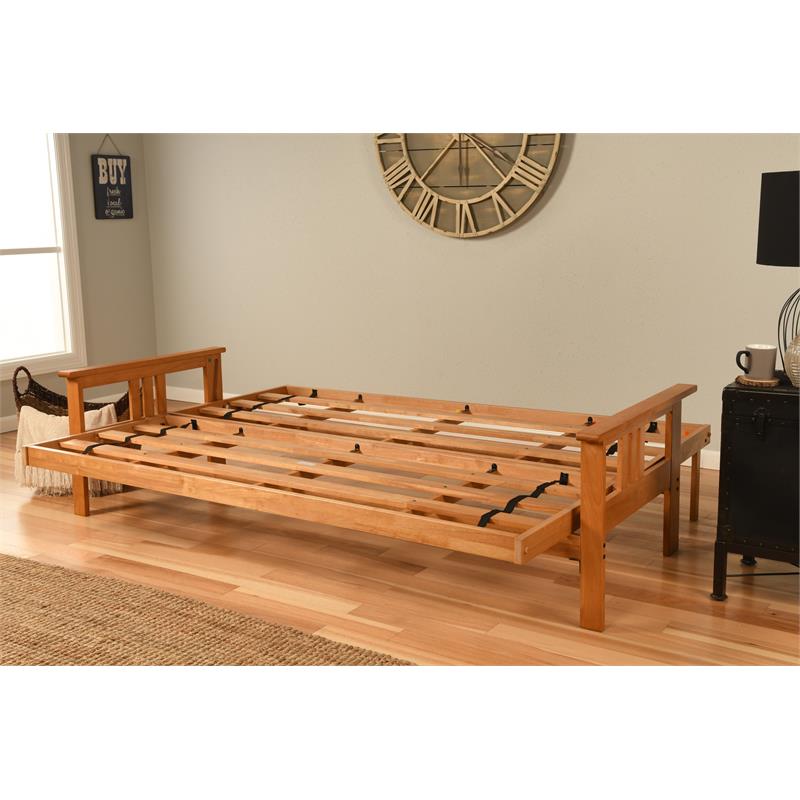 Kodiak Furniture Monterey Queen Solid Wood Futon Frame in Butternut