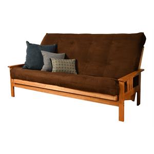 kodiak furniture monterey futon frame with fabric mattress in brown/butternut
