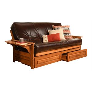 kodiak furniture phoenix barbados storage futon and brown faux leather mattress