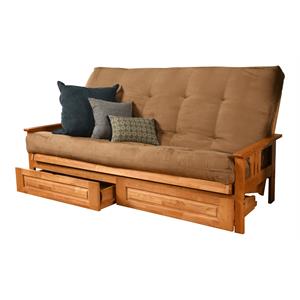 kodiak furniture monterey frame with suede fabric mattress in tan/butternut