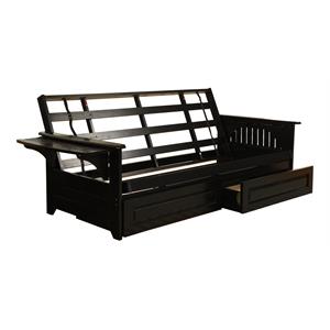 kodiak furniture phoenix storage hardwood frame with storage drawers in black