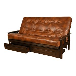 kodiak furniture monterey espresso queen-size storage futon with brown mattress