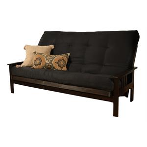 kodiak furniture monterey futon frame with fabric mattress in black/espresso