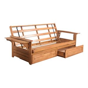 kodiak furniture phoenix wood frame with storage drawers in brown/butternut