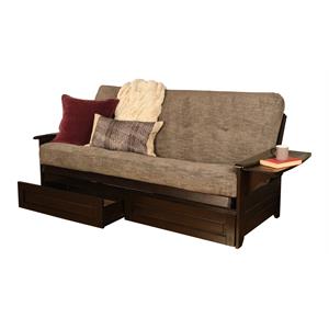kodiak furniture phoenix storage frame with fabric mattress in espresso/gray