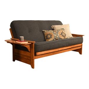 kodiak furniture phoenix futon with linen fabric mattress in barbados/gray