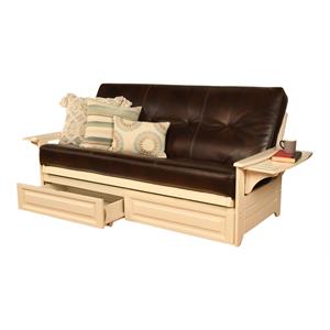 kodiak furniture phoenix antique white storage futon with java brown mattress