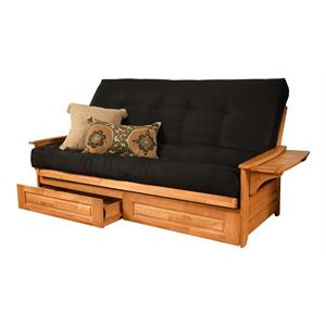 kodiak furniture phoenix futon with suede fabric mattress in black/butternut