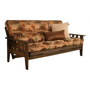kodiak furniture tucson rustic walnut futon with canadian fabric mattress