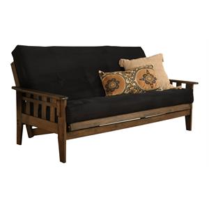 kodiak furniture tucson frame with suede fabric mattress in black/walnut