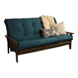 Kodiak Furniture Tucson Queen Futon with Fabric Mattress in Blue/Walnut