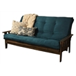 Kodiak Furniture Tucson Queen Futon with Fabric Mattress in Blue/Walnut