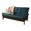Kodiak Furniture Tucson Queen Futon with Fabric Mattress in Blue/Walnut