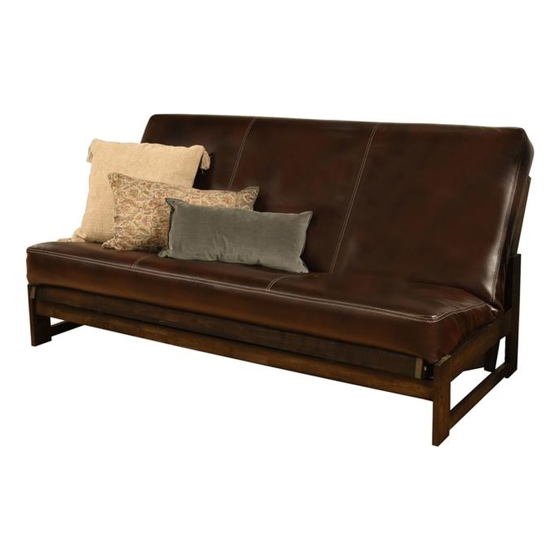 Kodiak Furniture Fullsize Futon Cover in Java Brown Faux Leather