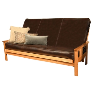 kodiak furniture queen-size futon cover in java brown faux leather
